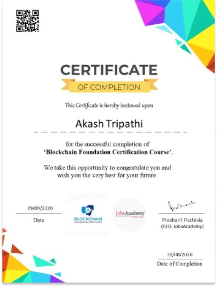 Certificate of Completion